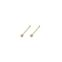 Set x 2 piercings para nariz hélix tragus palito recto bolita dorada