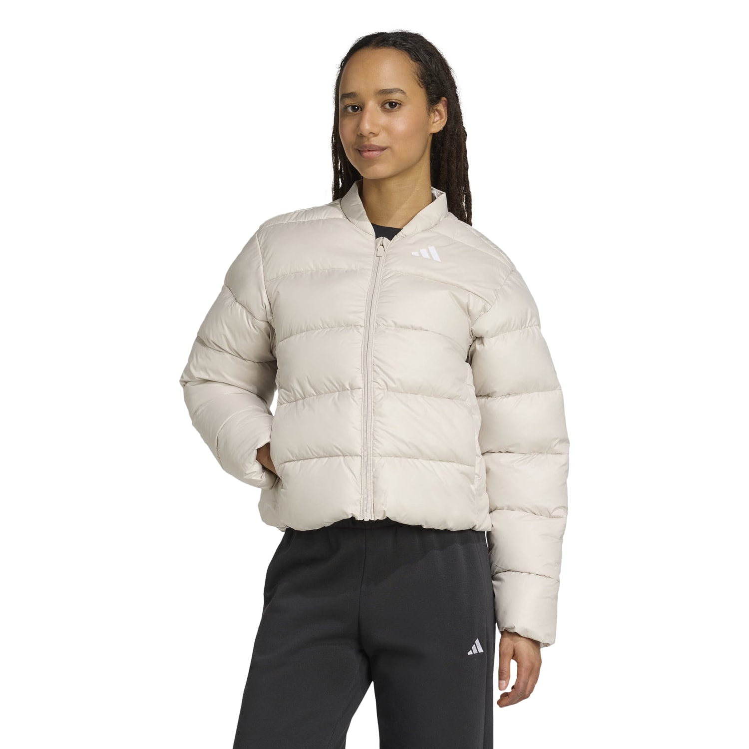 Casaca Deportiva Adidas Mujer W Ess Sd Puf J Jx7826 Beige