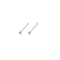 Set x 2 piercings para nariz hélix tragus palito recto bolita plateada