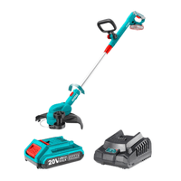 Cortador de gras 20v incluye cargador y bateria Total