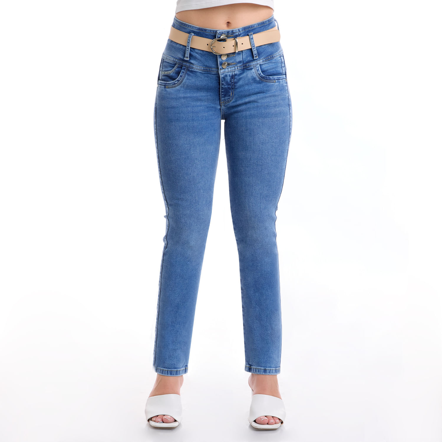 Jean Mujer Metal Faja Recto Melina Denim