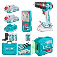 Combo Taladro 76nm + Nivel Laser de 2 Lineas + Medidor de Distancia Laser 70m Total