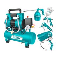 Compresora silenciosa 6 litros + Kit compresor 5 piezas Total