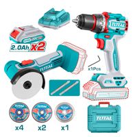 Combo Taladro Percutor 66nm + Amoladora 3'' + 2 Bateria y 1 Cargador 20v Total