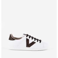 Zapatillas Urbanas Victoria Mujer Tenis Efecto Piel & Glitter Negro