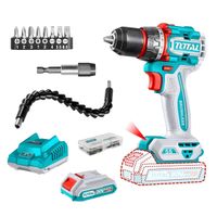 Taladro Atornillador 55nm + Accesorios + Bateria y Cargador 20v Total