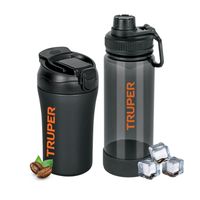 Termo de Acero Inoxidable 400ml + Tomatodo de Plástico 740ml Truper
