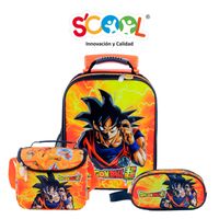 SCOOL MAGIC SET MALETA LEATHER SATIN LONCHERA CARTUCHERA DRAGON BALL