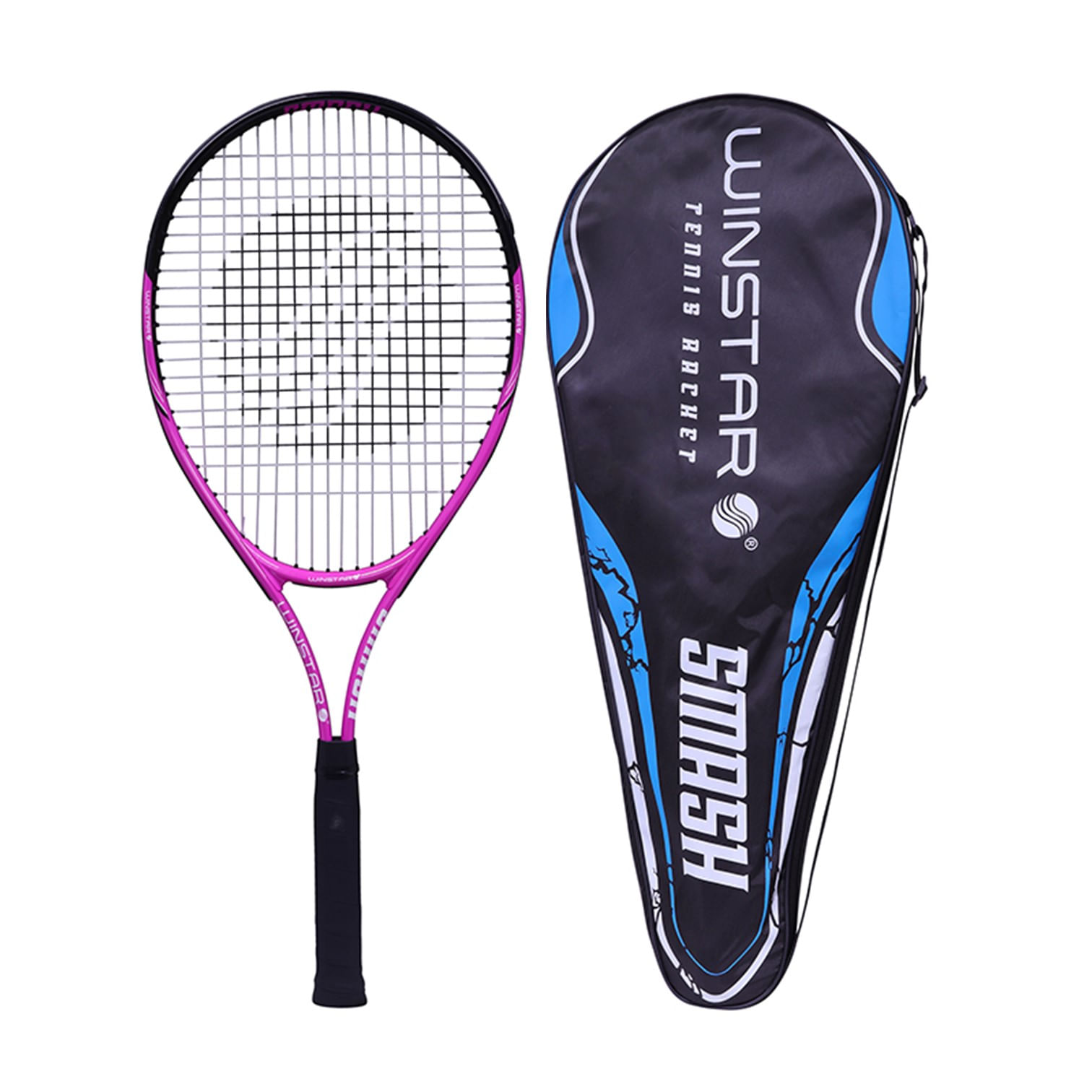 RAQUETA PARA TENIS DE ALUMINIO 27"" SMASH EMPUÑADURA 4 3/8 WINSTAR ROSADO