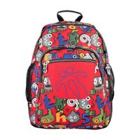 Mochila Diseño Monster con Hombreras Acolchadas y Bolsillos Laterales Multicolor