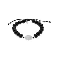 Pulsera San Benito Onix Plata 925 Hombre