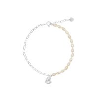 Pulsera Corazón Perla Plata 925