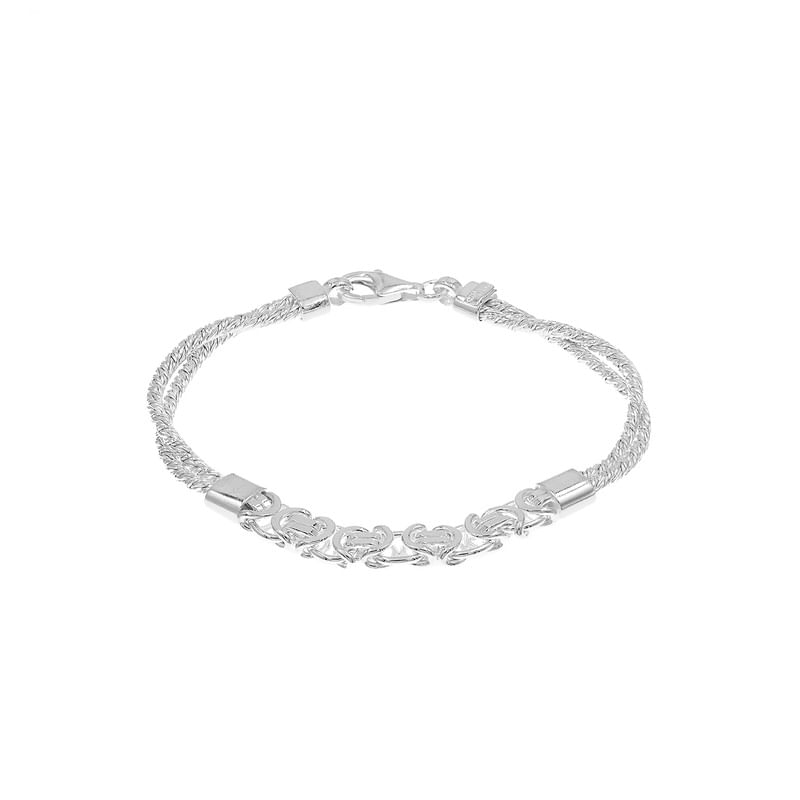 Pulsera Trenzado Plata 925 Hombre