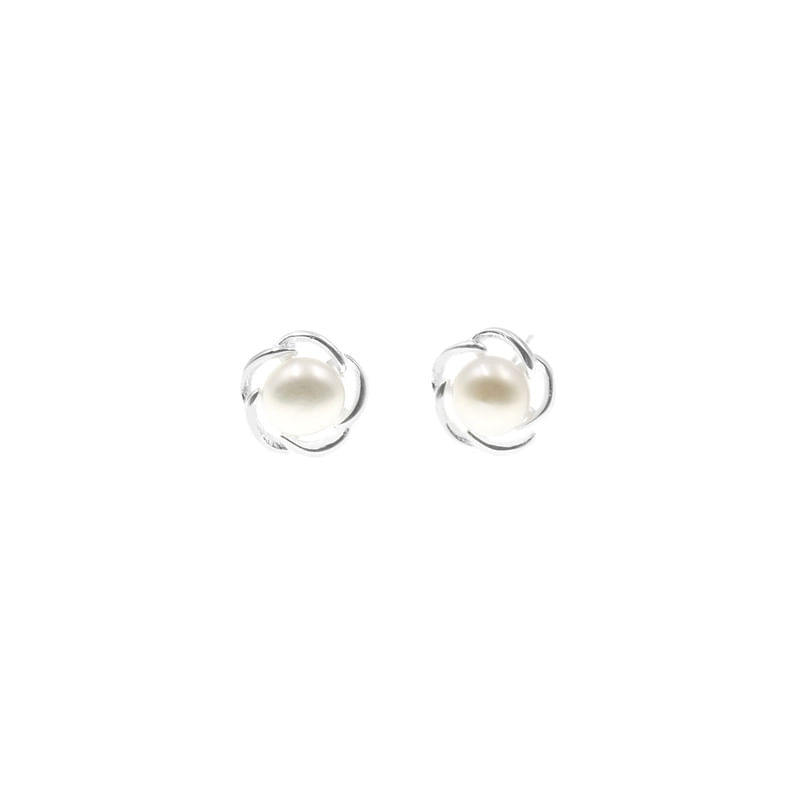Aretes Flor Gota Plata 925