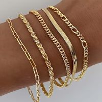 Set x 5 pulseras delgadas doradas para mujer acero inoxidable