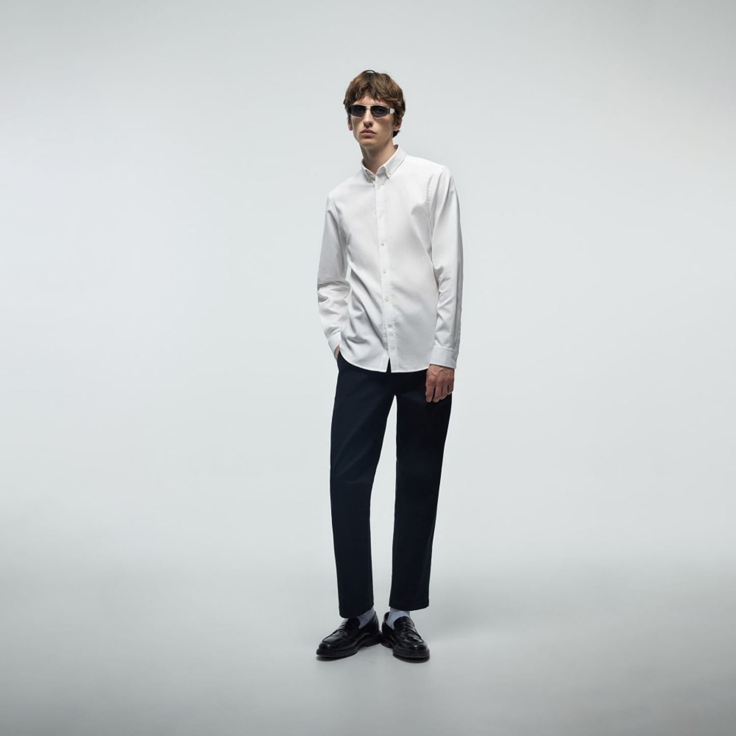 Camisa Hombre Sfera Estructura Slim Blanco