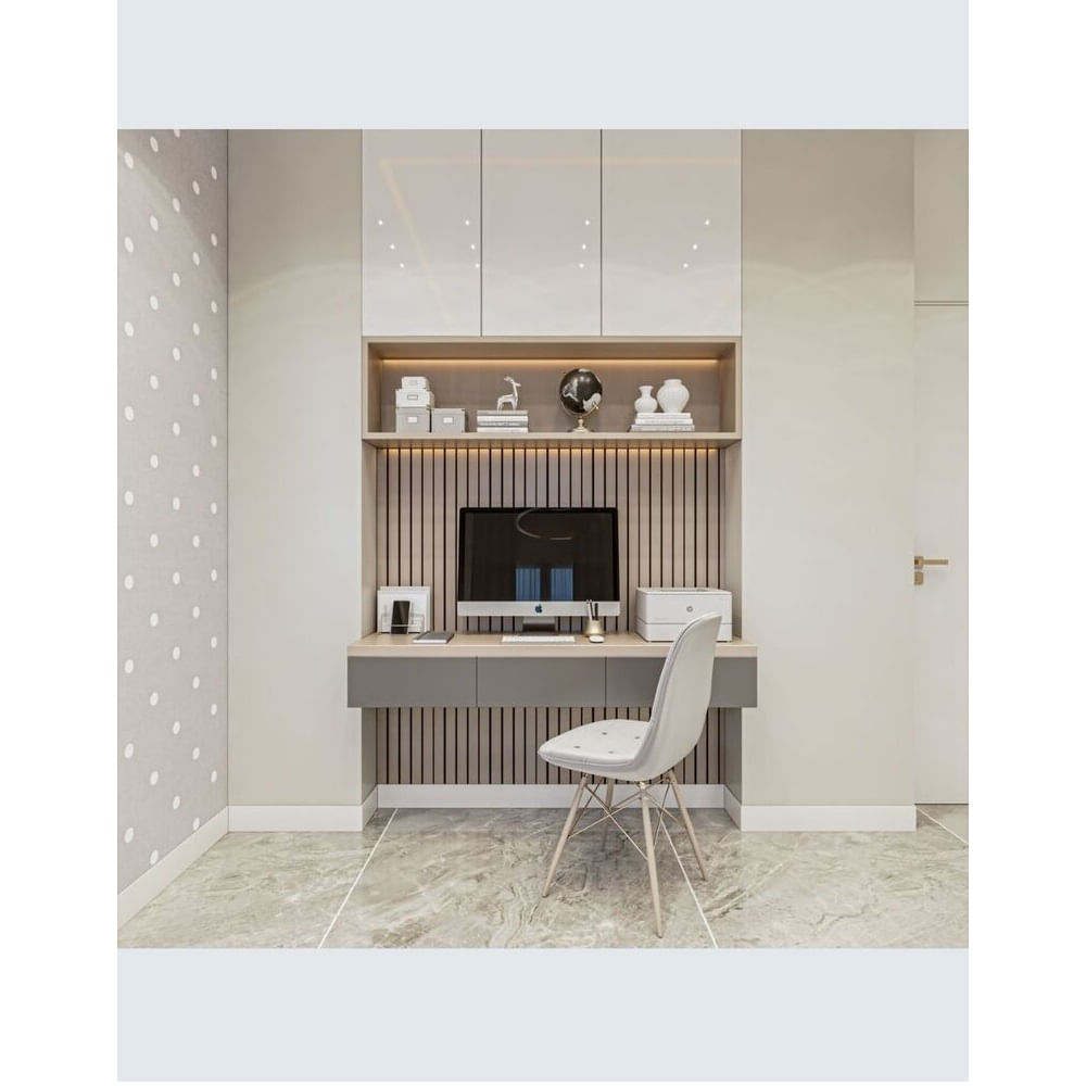 Set de Escritorio Maduro con Panel, Cajonera Superior y Luces LED TU MESITA
