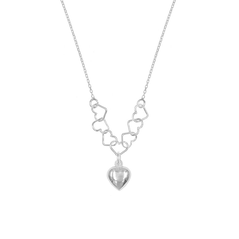 Collar Corazones Plata 925