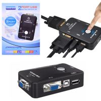 USB 2.0 KVM Switch VGA 2 puertos VGA USB 2.0 impresora 1080P 1920x1440 - negro
