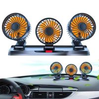 Ventilador para vehiculo 3 cabezas 12V 12W graduable giratorio 360