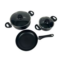 Juego de ollas Orange Negra 5 piezas