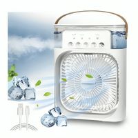 Mini Ventilador Humidificador Aromatizador Temporizador LED Portátil White