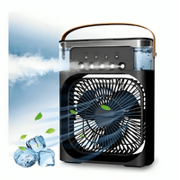Mini Ventilador Humidificador Aromatizador Temporizador LED Portátil Black