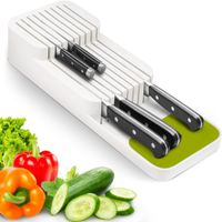 Organizador Porta cuchillos Modelo Lineal Para Cajones M1 Blanco Verde