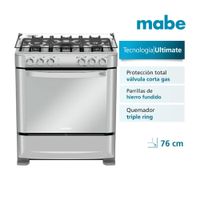 Cocina a gas 76cm Mabe Acero Inoxidable CMP7640FX0