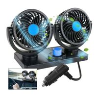 Mini Ventilador Doble Para Auto 12v Interior 360º Portátil