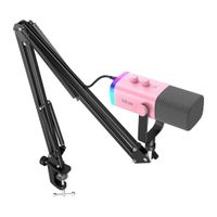 Fifine - Micrófono Ampligame AM8T XLR/USB (Incluye Brazo) - Rosado