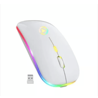 Mouse RGB recargable inalambrico Bluetooth 2.4G Negro