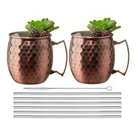 Set x2 Mug Moscow Metálico 500ml + Sorbetes De A. Inox Ichimatsu