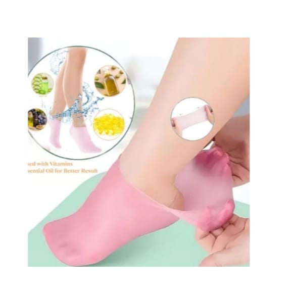 Un pack de 2 pares de medias hidratantes de gel de silicona