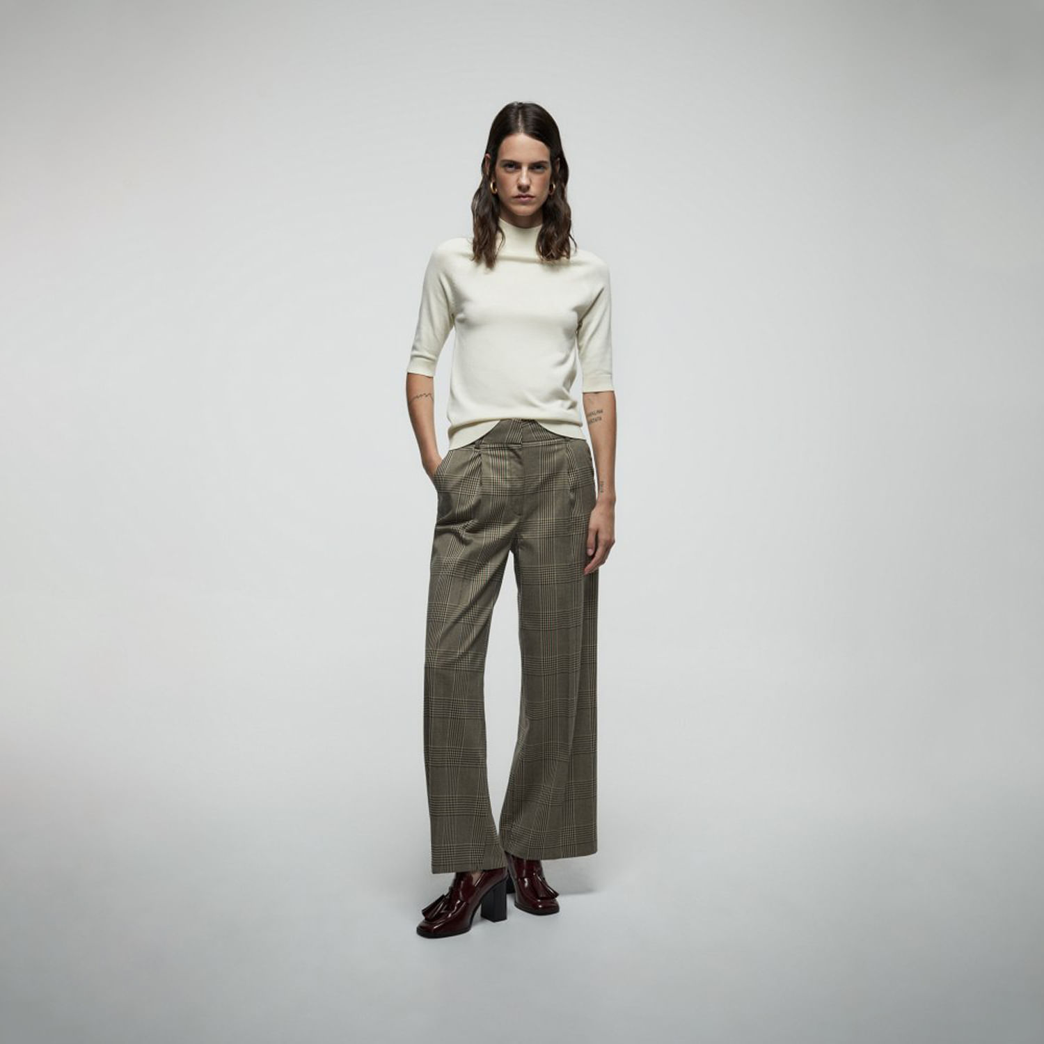 Pantalón Mujer Sfera Basico Saten Taupe