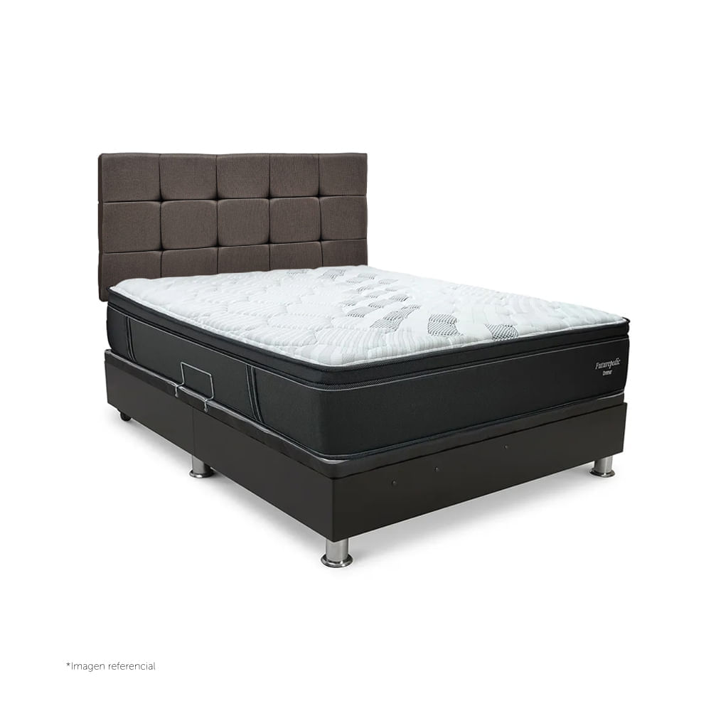 Dormitorio Praktibox Laqueado Futurepedic Queen Capitone Marron