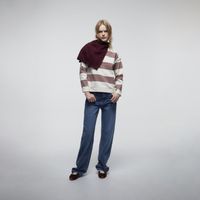 Polo Mujer Sfera Rib Básica Rosa Oscuro