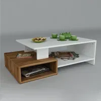 Mesa de centro Moderna Alaiza color Blanco/Macadamia TU MESITA