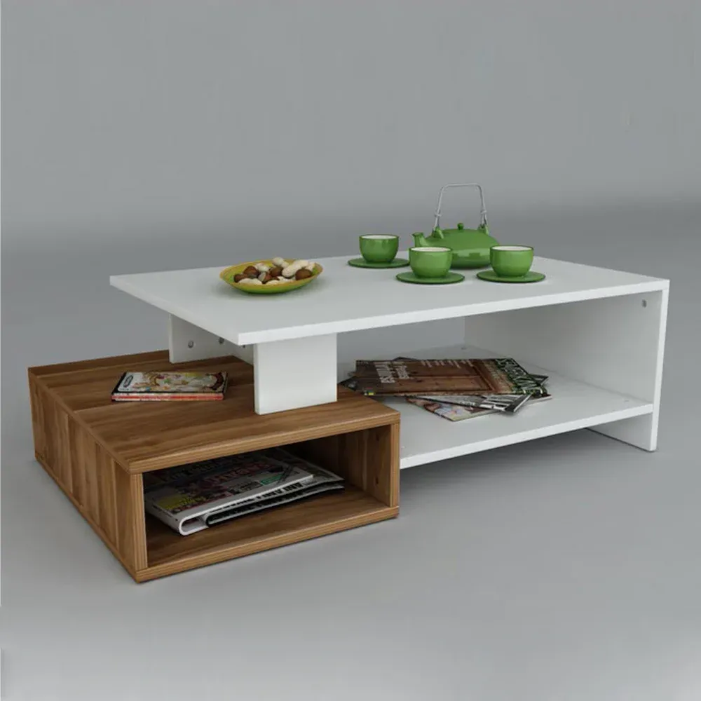 Mesa de centro Moderna Alaiza color Blanco/Macadamia TU MESITA