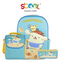 Set Mochila + Lonchera + Cartuchera Ranger Oficina 2 Bolsillos Eva 3D Pompompurin