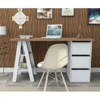 Escritorio Vintage Moderno Katia 135cm Blanco/Duna