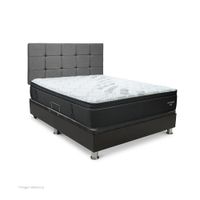 Dormitorio Praktibox Laqueado Futurepedic 2 Plazas Cuadros Gris Plata