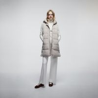 Abrigo Mujer Sfera Plumas Fina Mx Beige