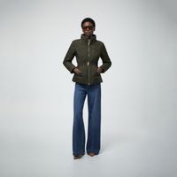 Abrigo Mujer Sfera Parka Corta Cuello Kaki