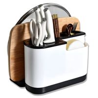 Organizador De Cocina Porta Utensilios Modelo Ovalado Negro