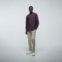 Camisa Hombre Sfera Popelín Cuadros Burdeos
