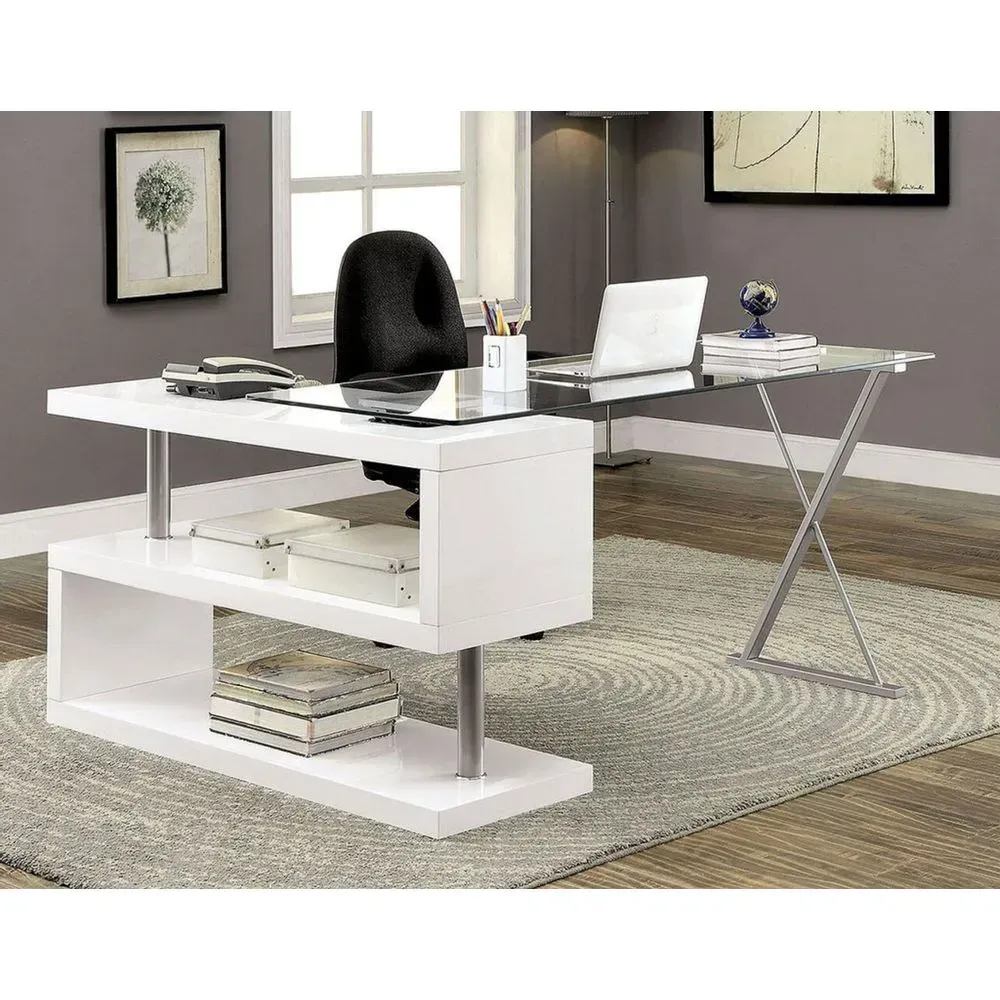 Escritorio Contemporáneo Montra Blanco 140cm