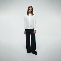 Blusa Mujer Sfera Volante Fruncido Blanco
