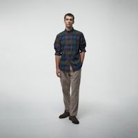 Camisa Hombre Sfera Franela Cuadros Verde Oscuro