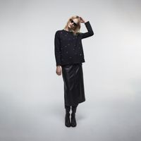 Polo Mujer Sfera Detalles Delantero Negro